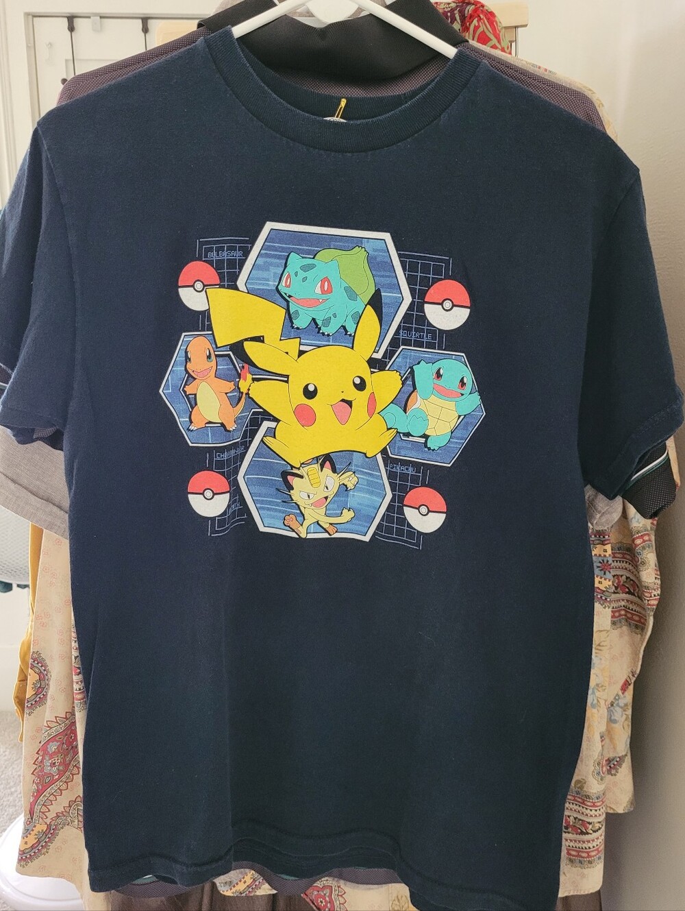 Unisex Pokemon Navy Blue Pikachu & Friends Graphic Tee
